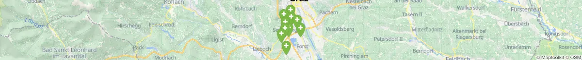 Kartenansicht für Apotheken-Notdienste in der Nähe von Seiersberg-Pirka (Graz-Umgebung, Steiermark)